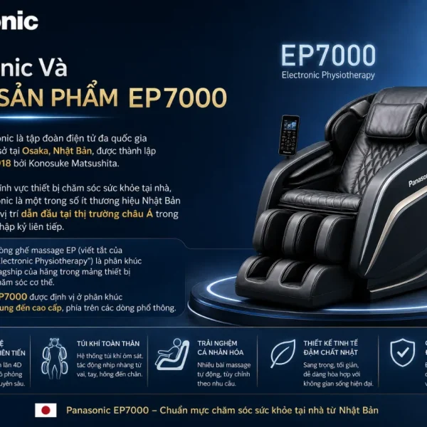 Ghế Massage Panasonic EP7000: Con Lăn 3D, Ngả Như Giường