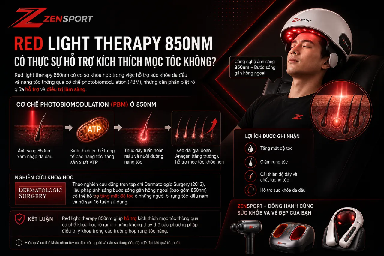 Red light therapy 850nm có thực sự hỗ trợ kích thích mọc tóc không?