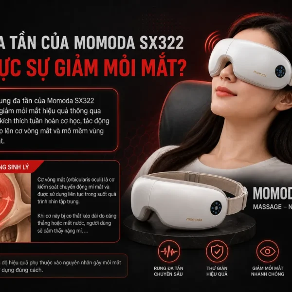 Máy massage mắt Xiaomi Momoda SX322: Rung đa tần, Nén nóng 40°C