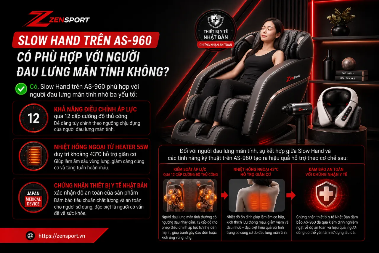 Slow Hand Trên AS-960 Có Phù Hợp Với Người Đau Lưng Mãn Tính Không?