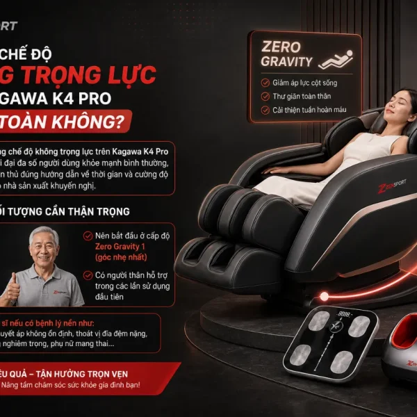 Ghế Massage Kagawa K4 Pro: Túi Khí Toàn Thân, Không Trọng Lực