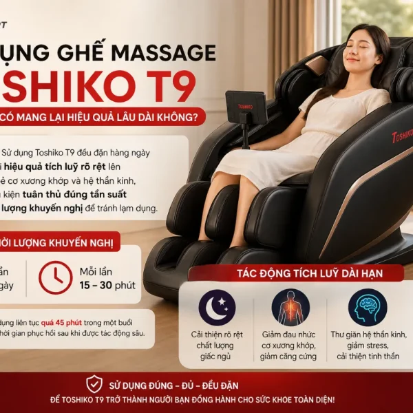 Ghế Massage Toshiko T9: 4D DeepTouch, AI Scan Pro+ Cá Nhân Hoá