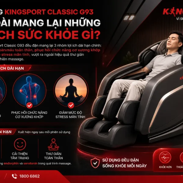 Ghế Massage KingSport Classic G93: Kingtech Touch Premium, Legtech 4-in-1