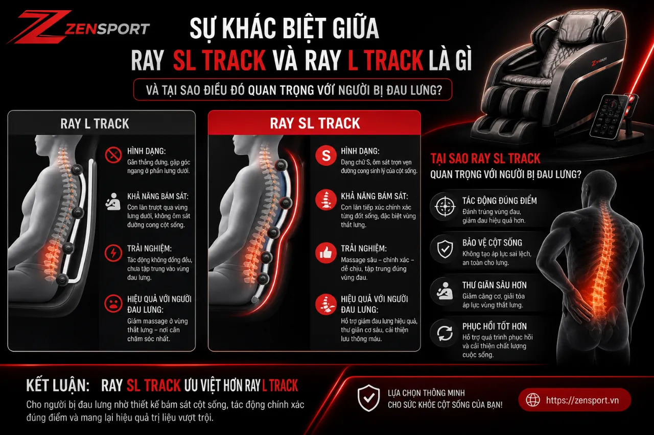Sự Khác Biệt Giữa Ray SL Track Và Ray L Track Là Gì Và Tại Sao Điều Đó Quan Trọng Với Người Bị Đau Lưng?