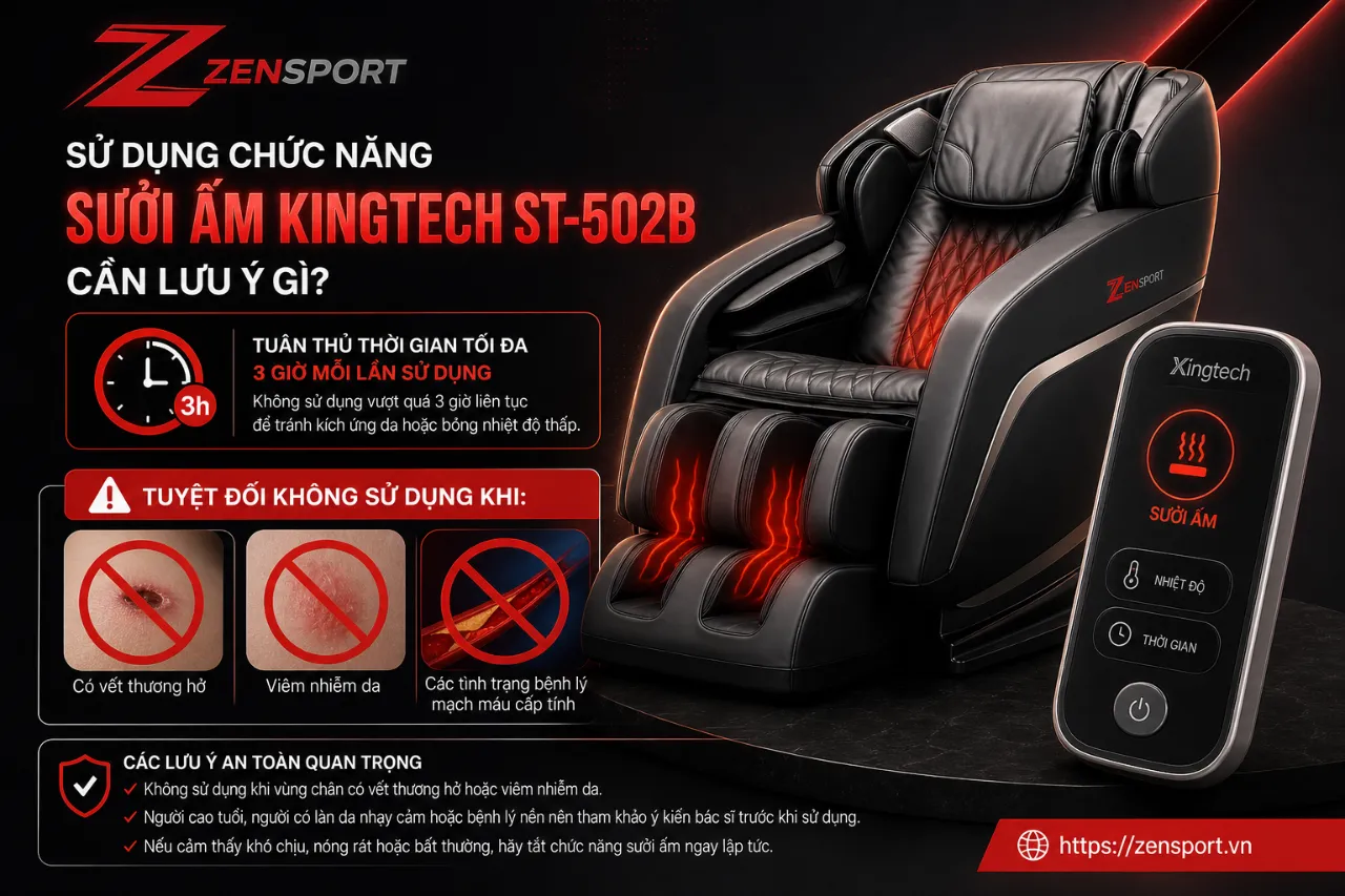 Sử dụng chức năng sưởi ấm Kingtech ST-502B cần lưu ý gì?