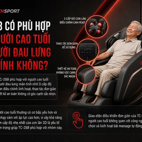 Ghế Massage Tokuyo TC-288 Con Lăn 3D, Nhiệt Nano Carbon