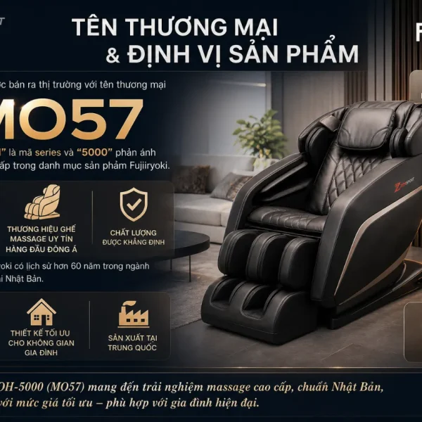 Ghế Massage Fujiiryoki MO57 OH-5000: 4 Bi Hành Trình Dài, 24 Túi Khí