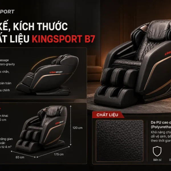 Ghế Massage Kingsport B7: Kingtech Dual, Warmtech Ultra