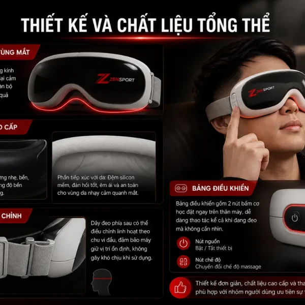 Máy massage mắt SKG 4301 3 chế độ, đầu silicon mềm