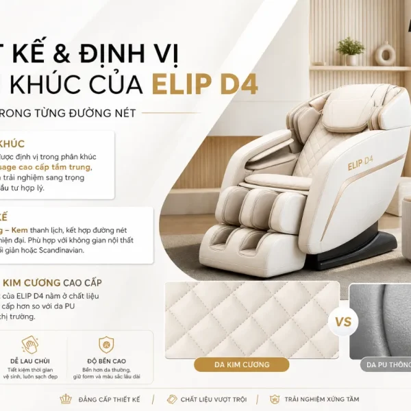 Ghế Massage ELIP D4 GDV AG: 2E Olymplus, Túi Khí Kép