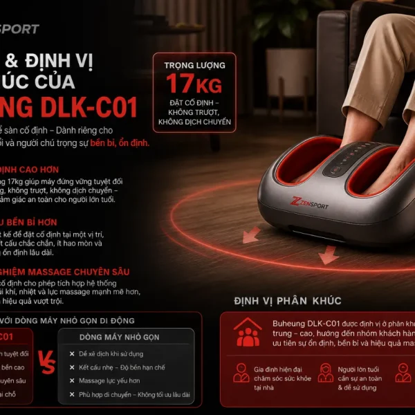 Máy massage chân Buheung DLK-C01: 3 chế độ, rung xoa bóp bắp chân