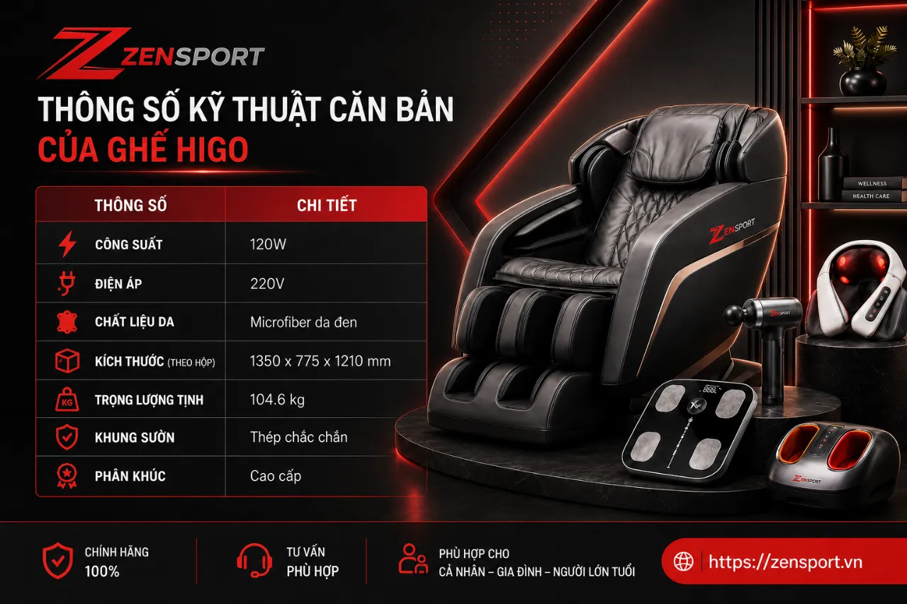 Thông Số Kỹ Thuật Căn Bản Của Ghế Higo