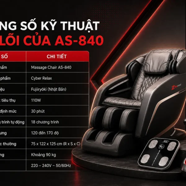 Ghế Massage Fujiiryoki AS840: Kiwami Mecha 2.0, 3D Navi+