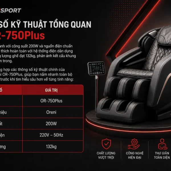 Ghế massage Oreni OR-750Plus: Con lăn 10D, AI cảm biến