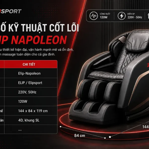 Ghế Massage ELIP Napoleon: Massage 5D, Body Scan