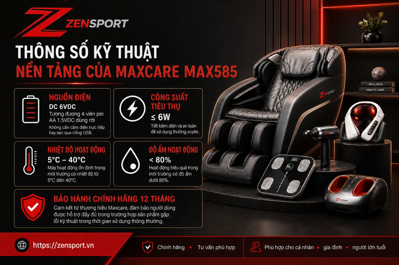 Thông số kỹ thuật nền tảng của Maxcare Max585