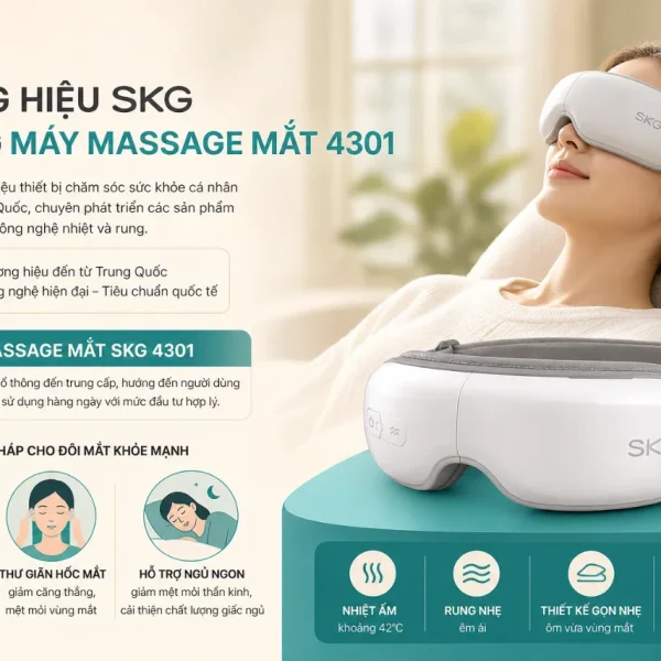 Máy massage mắt SKG 4301 3 chế độ, đầu silicon mềm