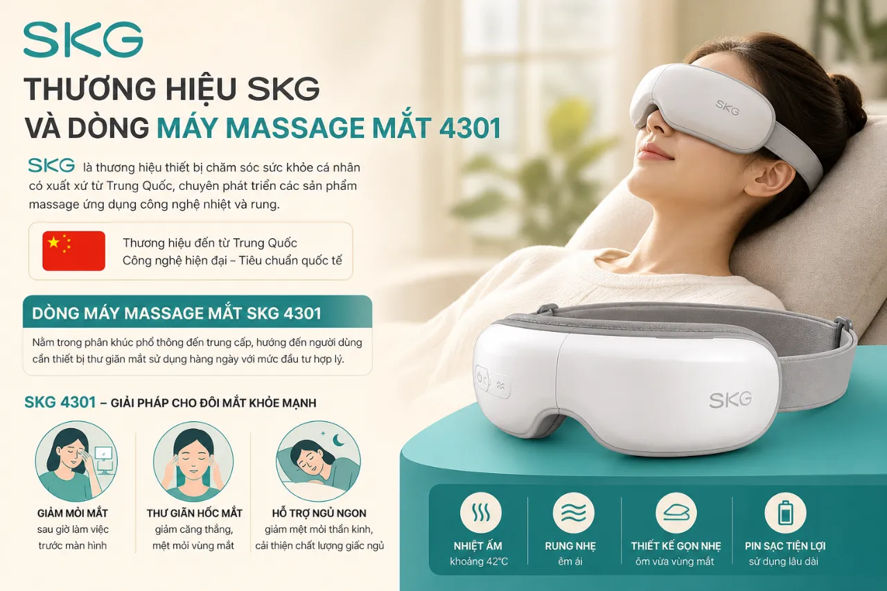 Thương Hiệu SKG Và Dòng Máy Massage Mắt 4301