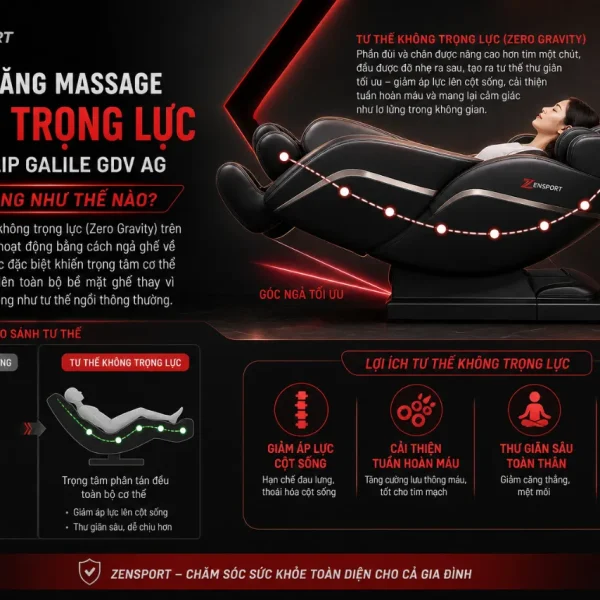 Ghế Massage ELIP Galile GDV AG: Massage 2E, Không Trọng Lực