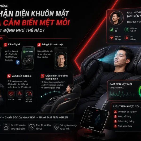Ghế Massage Ogawa Master Drive AI OG 7598X: AI Care, 4D