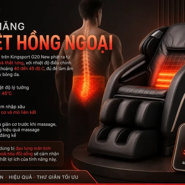 Ghế Massage Kingsport G20 New: 8 Bài Massage, Legtech 2-in-1