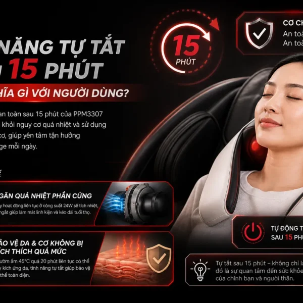 Máy Massage Cổ Philips PPM3307: Chườm Ấm 45°C, 4 Chế Độ