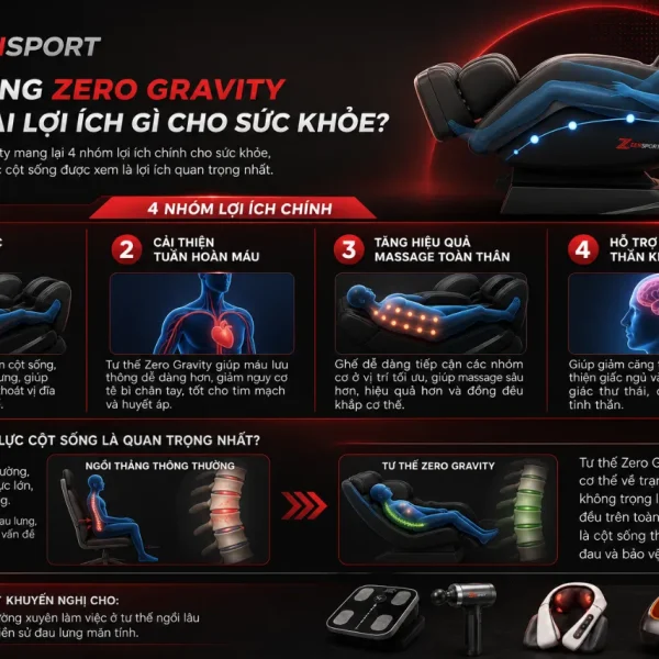 Ghế Massage Kenji K9: Zero Gravity, Nhiệt Hồng Ngoại Lưng