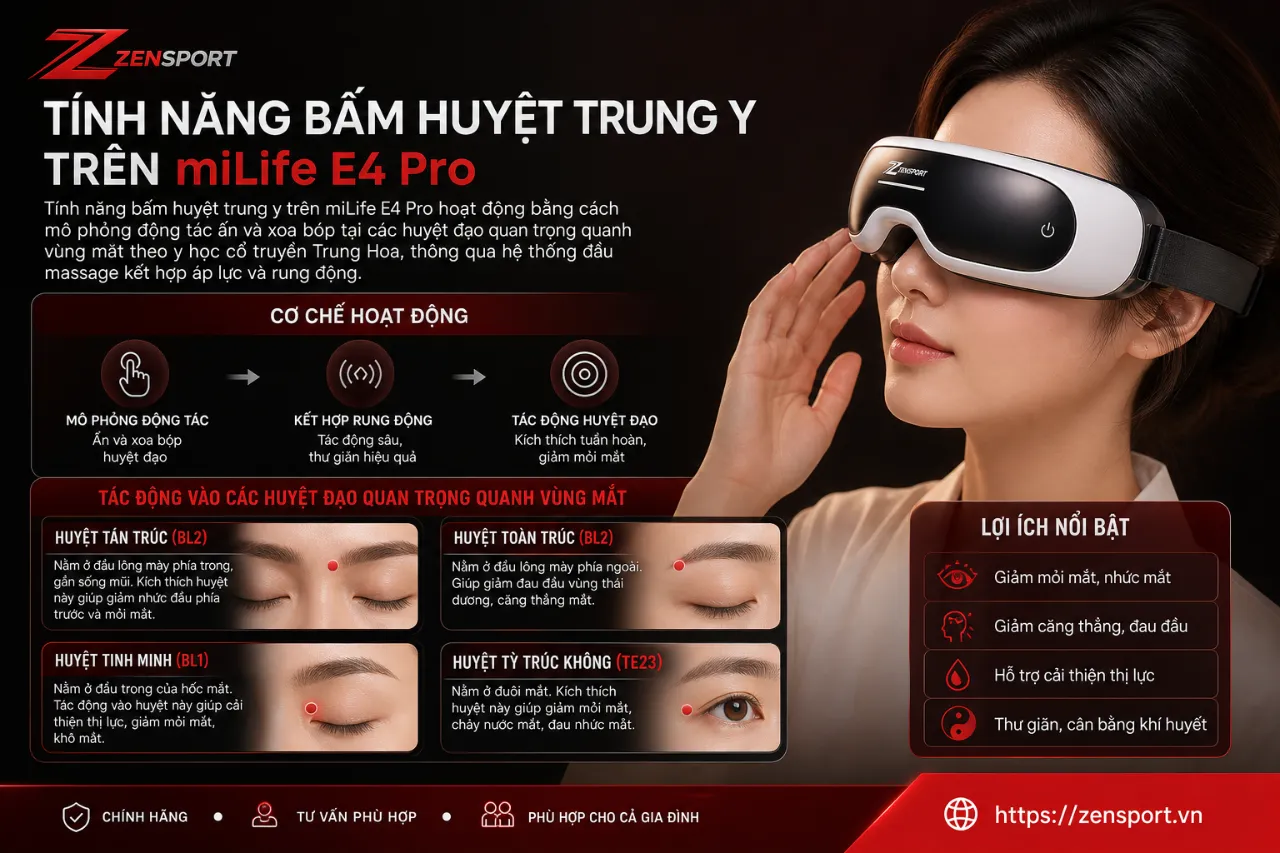 Tính năng bấm huyệt trung y trên miLife E4 Pro hoạt động như thế nào?