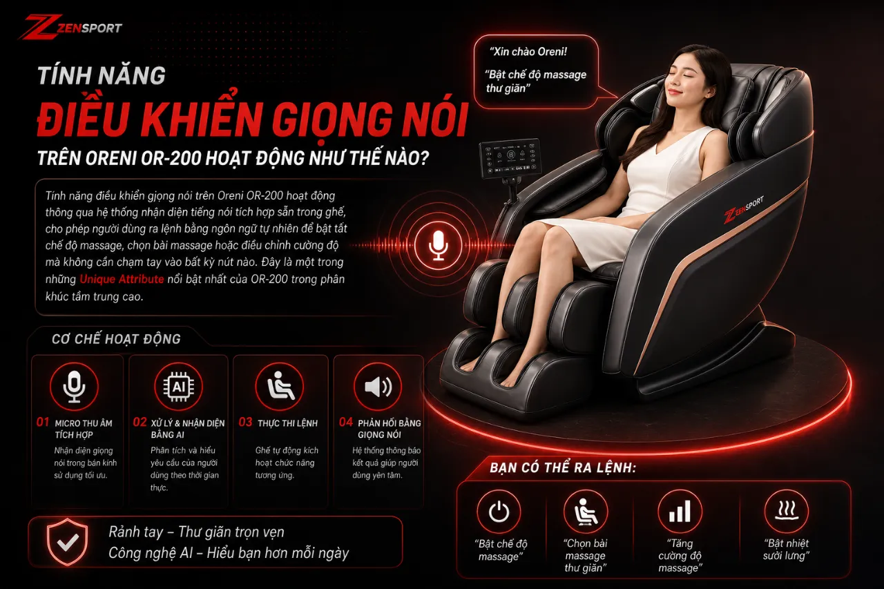 Tính năng điều khiển giọng nói trên Oreni OR-200 hoạt động như thế nào?