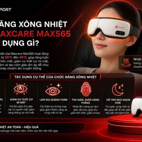 Máy massage mắt Maxcare Max565: 7 chương trình massage, nghe nhạc MP3