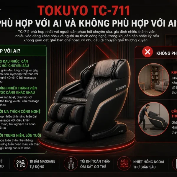Ghế Massage Tokuyo TC-711 10 Bài Massage, Công Nghệ 4D