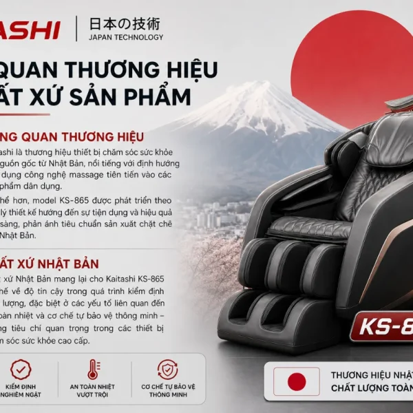 Máy massage mắt Kaitashi KS-865: Thiết kế 3D, gấp gọn 180°