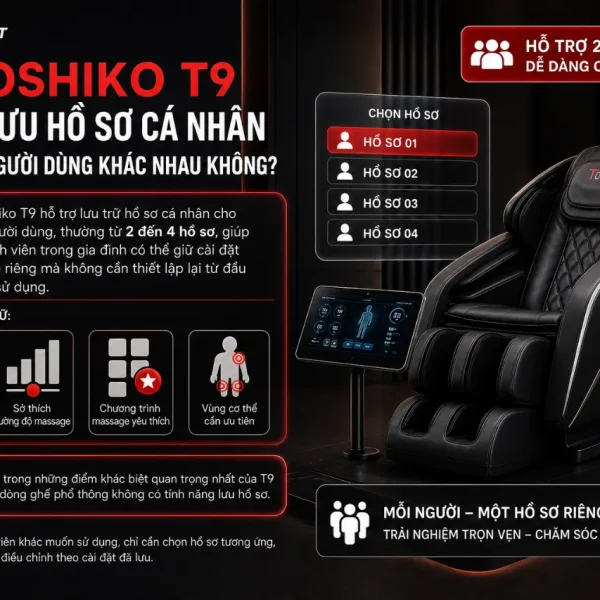 Ghế Massage Toshiko T9: 4D DeepTouch, AI Scan Pro+ Cá Nhân Hoá