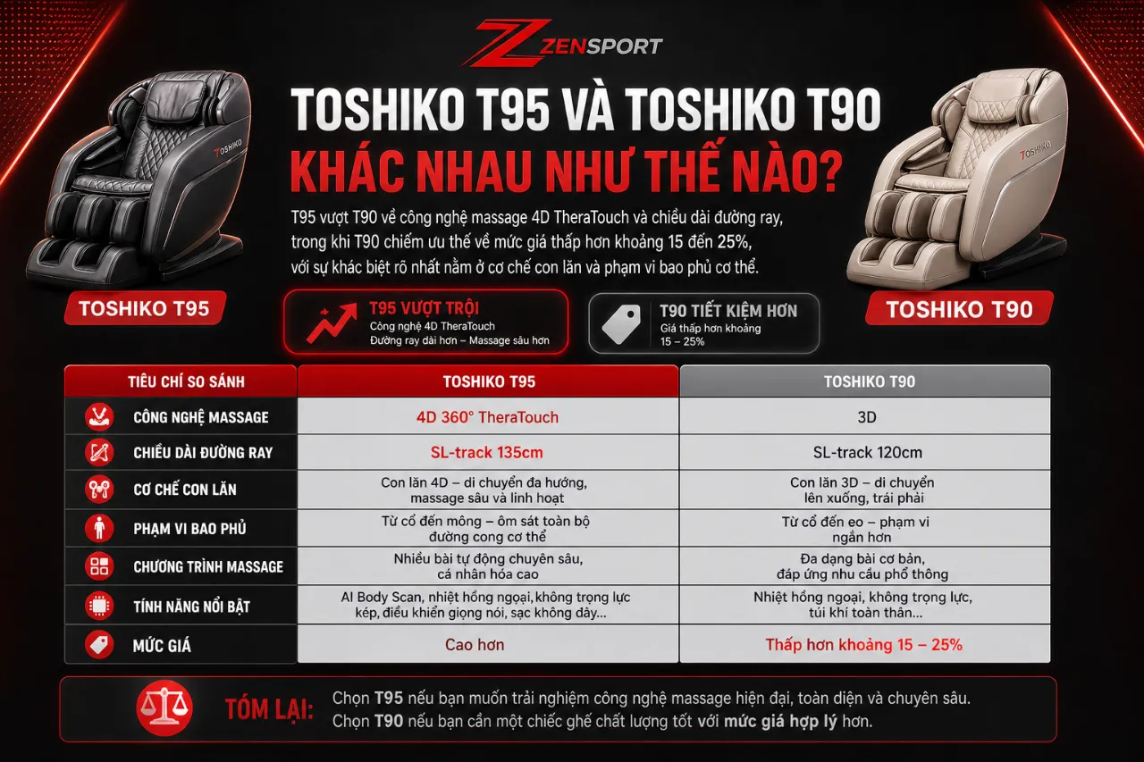 Toshiko T95 Và Toshiko T90 Khác Nhau Như Thế Nào?