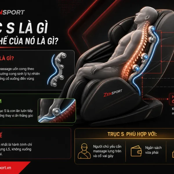 Ghế Massage ELIP E3: 4E Elysium, Trục SL Ôm Sát Cơ Thể
