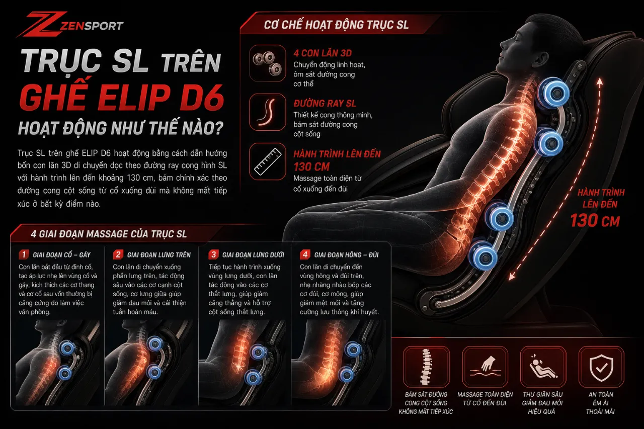 Trục SL Trên Ghế ELIP D6 Hoạt Động Như Thế Nào?