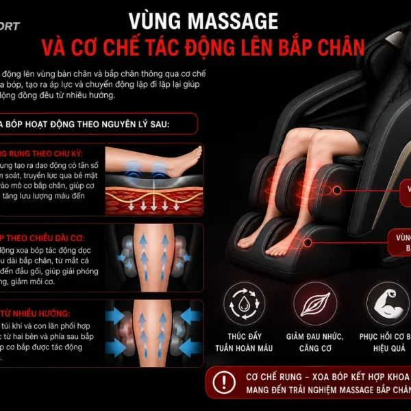 Máy massage chân Buheung DLK-C01: 3 chế độ, rung xoa bóp bắp chân