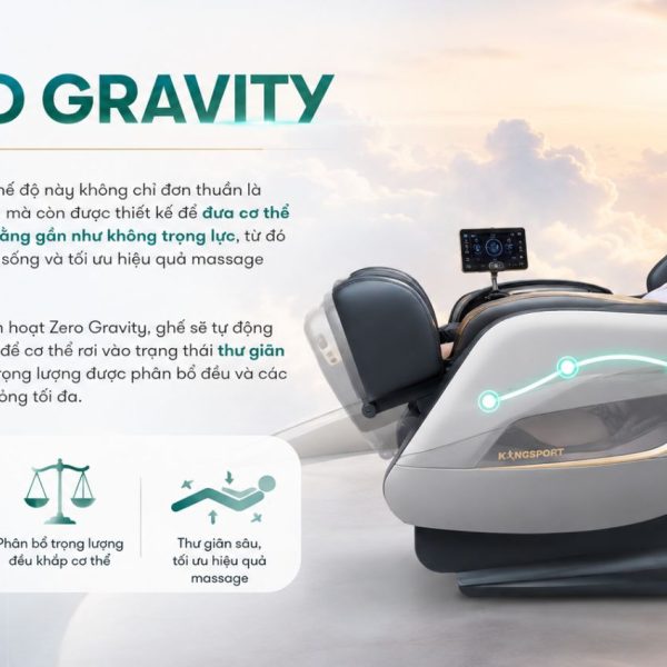 Chế độ Zero Gravity trên Kingsport G5 hỗ trợ cơ thể như thế nào?