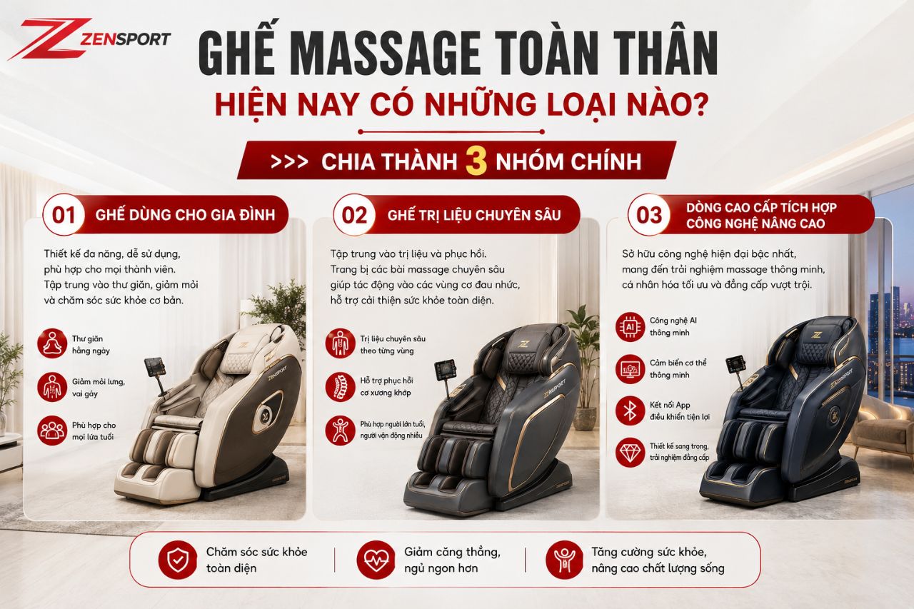 Ghế massage toàn thân hiện nay có những loại nào? Ghế massage toàn thân hiện nay có những loại nào?