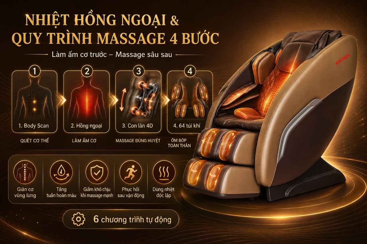 Nhiệt Hồng Ngoại Trên Ghế Massage Kaitashi KS-155 Là Gì
