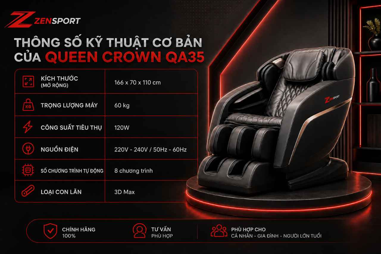 Thông Số Kỹ Thuật Cơ Bản Của Queen Crown QA35