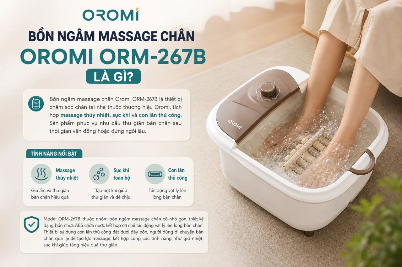 Bồn ngâm massage chân Oromi ORM-267B Bồn ngâm massage chân Oromi ORM-267B