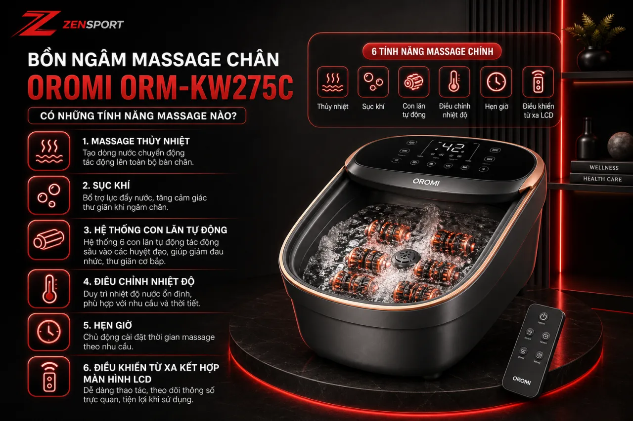 Bồn ngâm massage chân Oromi ORM-KW275C có những tính năng massage nào Bồn ngâm massage chân Oromi ORM-KW275C có những tính năng massage nào