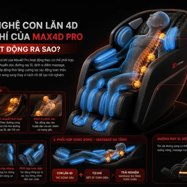 Công Nghệ Con Lăn 4D Và Túi Khí Của Max4D Pro Hoạt Động