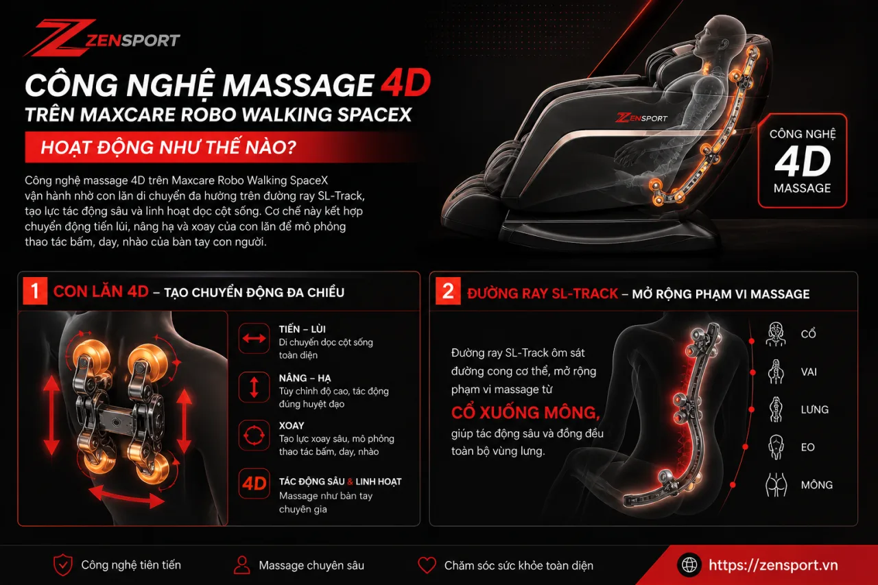 Công Nghệ Massage 4D Trên Maxcare Robo Walking SpaceX Hoạt Động Công Nghệ Massage 4D Trên Maxcare Robo Walking SpaceX Hoạt Động