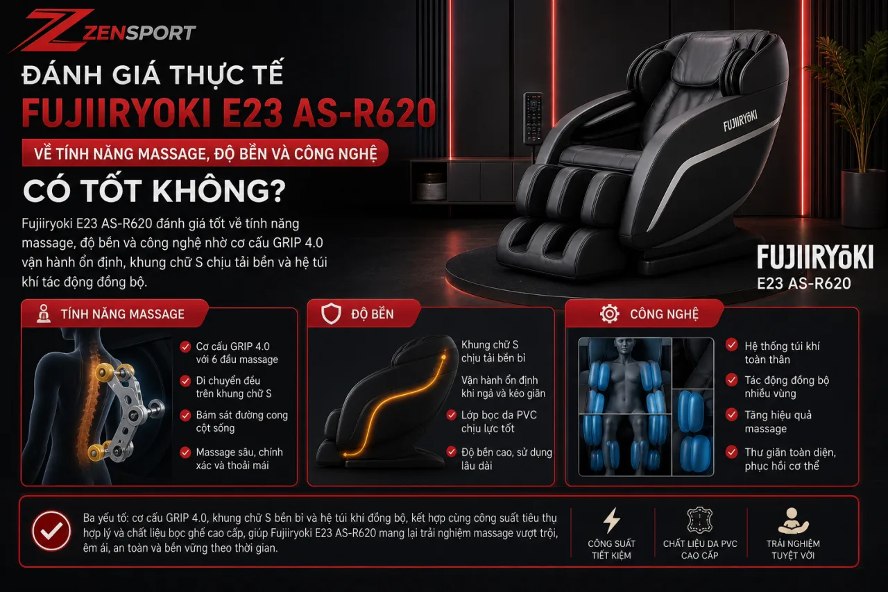 Đánh giá thực tế Fujiiryoki E23 AS-R620 về tính năng massage, độ bền và công nghệ Đánh giá thực tế Fujiiryoki E23 AS-R620 về tính năng massage, độ bền và công nghệ