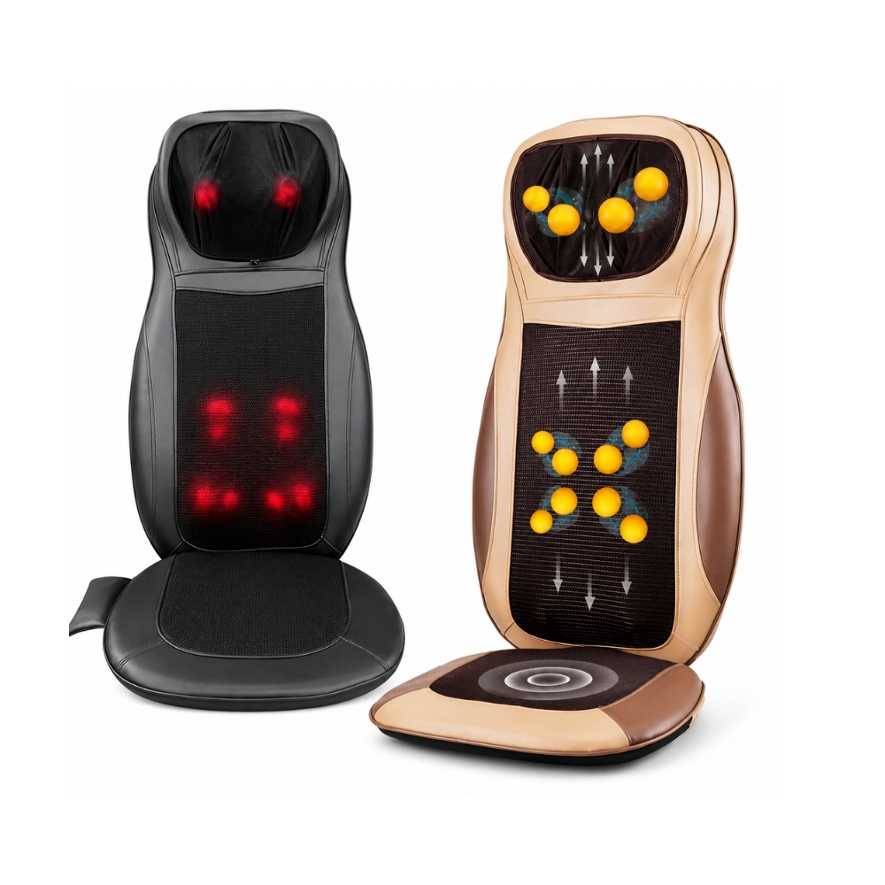 Ghế Đệm Massage Ô Tô Puli PL-802B: 8 Bi Lưng, 4 Bi Cổ, Hẹn Giờ