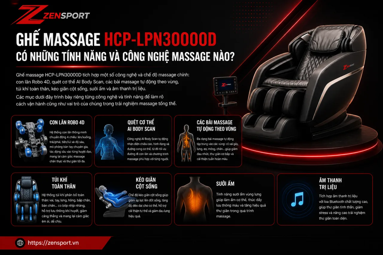 Ghế Massage HCP-LPN30000D Có Những Tính Năng Và Công Nghệ Massage Nào Ghế Massage HCP-LPN30000D Có Những Tính Năng Và Công Nghệ Massage Nào