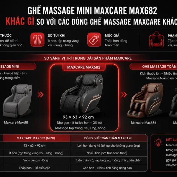 Ghế Massage Mini Maxcare Max682 Khác Gì So Với Các Dòng Ghế Massage Maxcare Khác