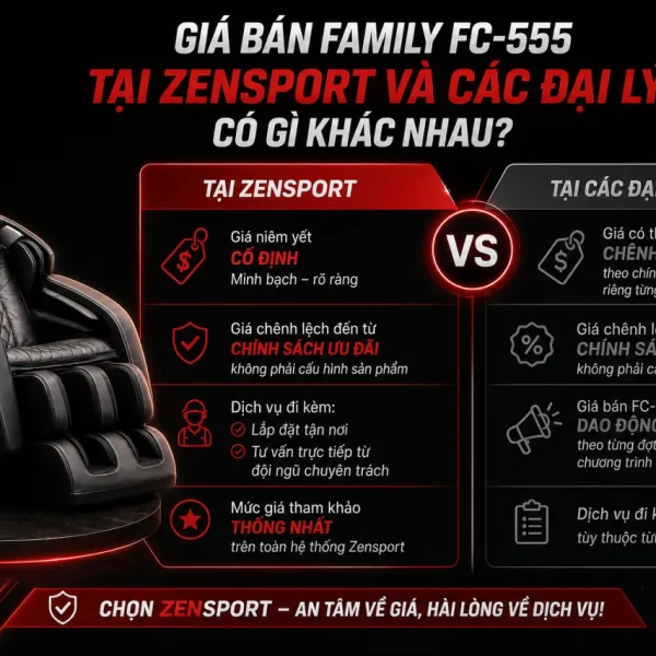 Giá bán Family FC-555 tại Zensport và các đại lý có gì khác nhau